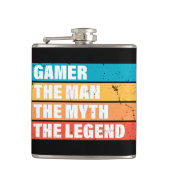 Gamer. Het Man. De mythe. De Legende. Heupfles (Voorkant)