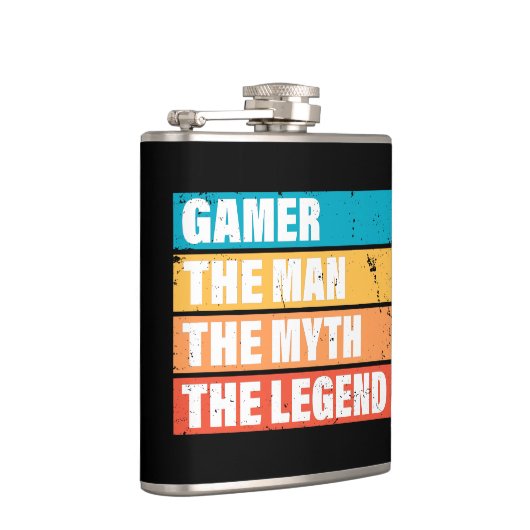 Gamer. Het Man. De mythe. De Legende. Heupfles (Rechts)