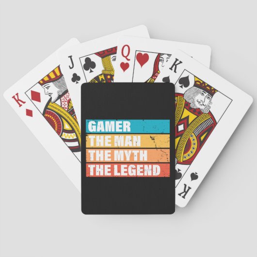 Gamer. Het Man. De mythe. De Legende. Pokerkaarten (Achterkant)