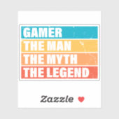 Gamer. Het Man. De mythe. De Legende. Sticker (Vel)