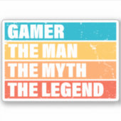 Gamer. Het Man. De mythe. De Legende. Sticker (Voorkant)