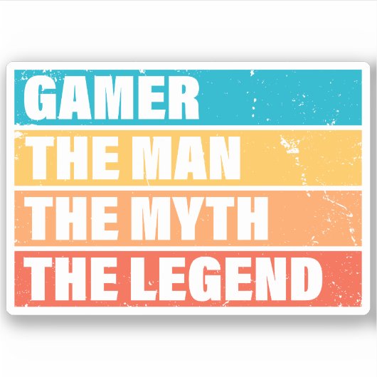 Gamer. Het Man. De mythe. De Legende. Sticker (Voorkant)