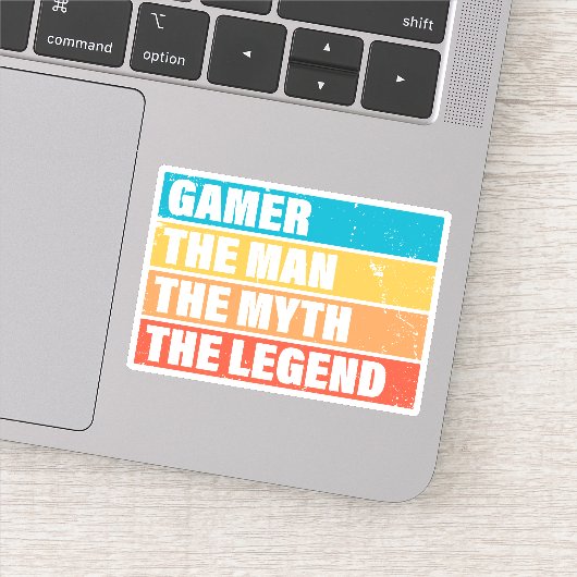 Gamer. Het Man. De mythe. De Legende. Sticker (Detail)