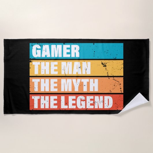 Gamer. Het Man. De mythe. De Legende. Strandlaken (Voorkant)