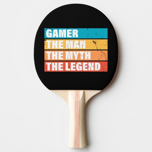 Gamer. Het Man. De mythe. De Legende. Tafeltennisbatje (Voorkant)