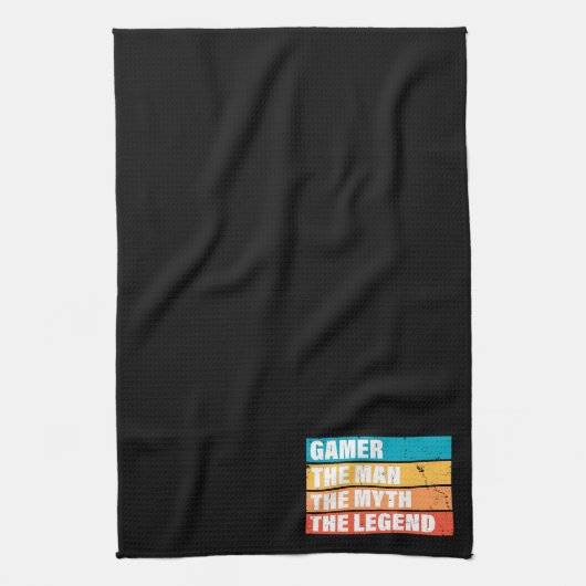 Gamer. Het Man. De mythe. De Legende. Theedoek (Verticaal)