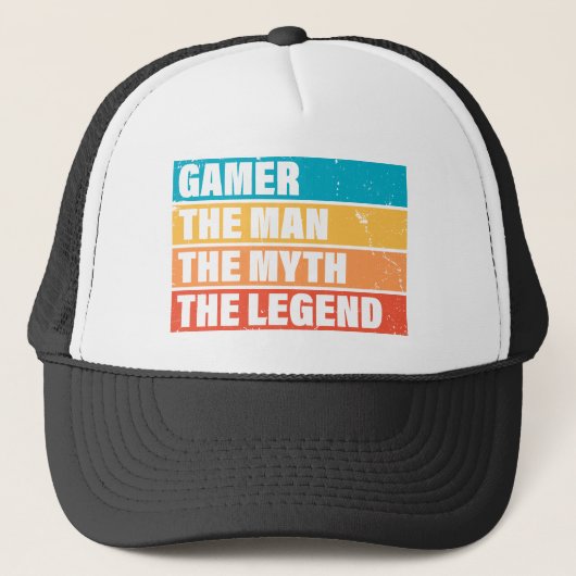 Gamer. Het Man. De mythe. De Legende. Trucker Pet (Voorkant)