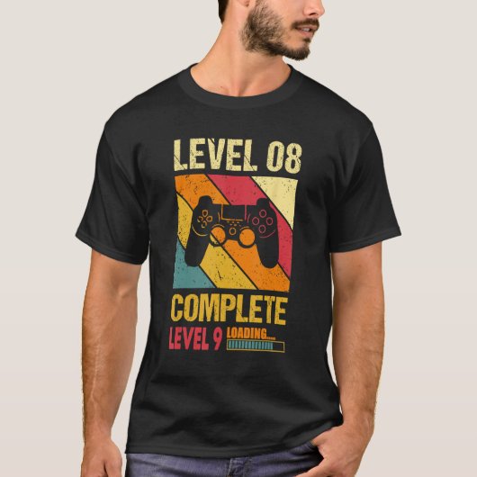 Gamer Husband Wife Married Level 8 Complete Level  T-shirt (Voorkant)