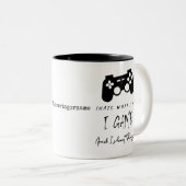 Gamer I Game & I Shoot Dingen Grappig Gift Tweekleurige Koffiemok (Voorkant rechts)