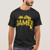 “Gamer Icons T-Shirt – Retro Controller and Pixel  (Voorkant)