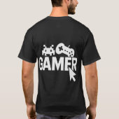 “Gamer Icons T-Shirt – Retro Controller and Pixel  (Achterkant)