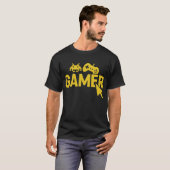 “Gamer Icons T-Shirt – Retro Controller and Pixel  (Voorkant volledig)