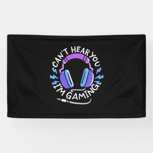 Gamer ik ben aan het gamen spandoek (Horizontaal)
