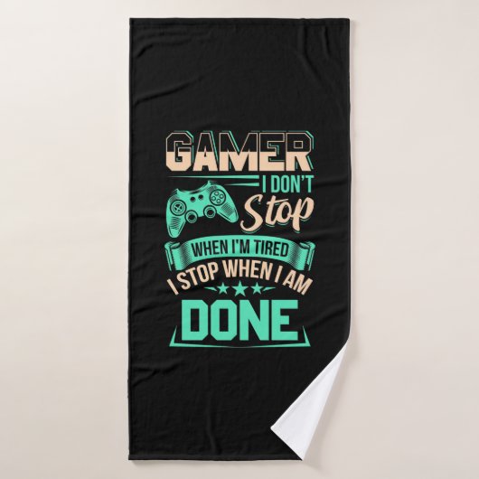 Gamer ik stop als ik klaar ben badhanddoek (Badhanddoek)