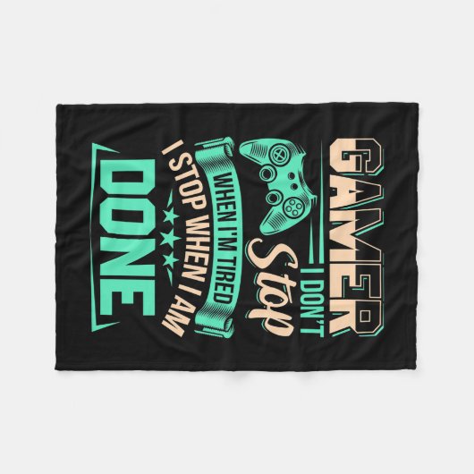 Gamer ik stop als ik klaar ben fleece deken (Voorkant (Horizontaal))