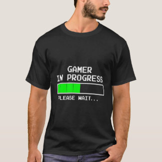 Gamer in uitvoering Wacht op grappige videospellet T-shirt