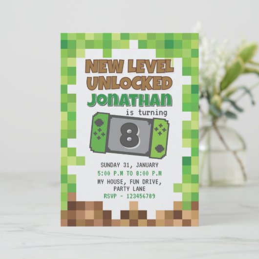 GAMER INVITATION KAART (Staand voorkant)