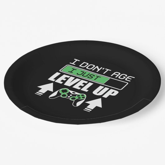 Gamer is niet ouder dan ik alleen maar gelijk papieren bordje (Gekanteld)