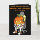 Gamer Jack O'Lantern Halloween Kaart (Voorkant)