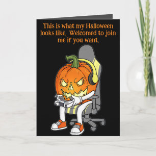 Gamer Jack O'Lantern Halloween Kaart