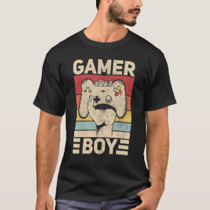 Gamer-jongen gamingkleding Retro videogame-uitgang T-shirt