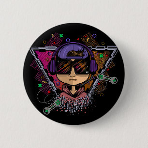 Gamer Jongen Ronde Button 5,7 Cm