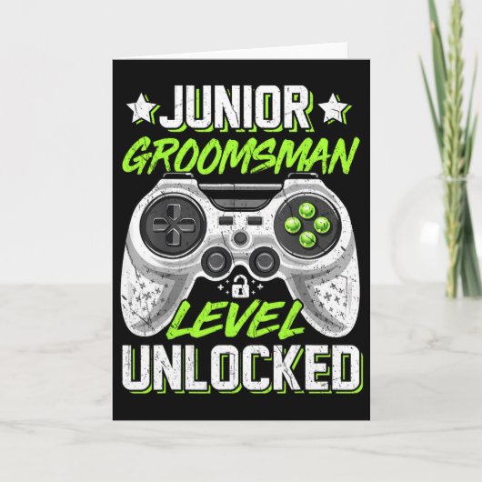 Gamer Junior Bruidsjonker Niveau Ontgrendeld Video Kaart (Voorkant)