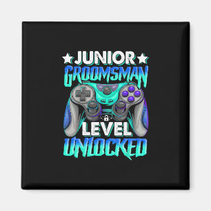 Gamer Junior Bruidsjonker Niveau Ontgrendeld Video Magneet