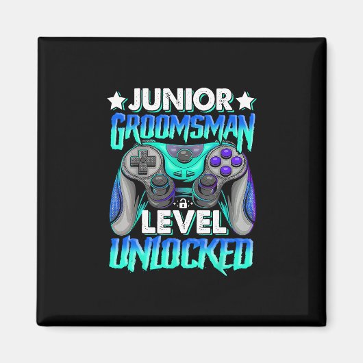 Gamer Junior Bruidsjonker Niveau Ontgrendeld Video Magneet (Voorkant)