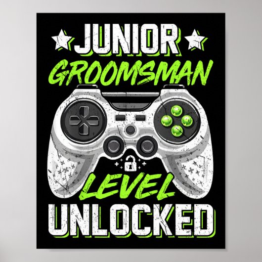 Gamer Junior Bruidsjonker Niveau Ontgrendeld Video Poster (Voorkant)