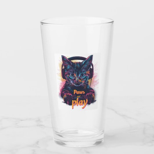 Gamer Kat Niveau Omhoog Glas (Voorkant)