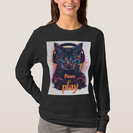 Gamer Kat Niveau Omhoog T-shirt (Voorkant)
