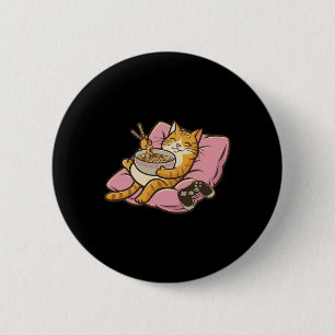 Gamer Kat Ramen Kawaii Gamen Japanse Vrouwen Meisj Ronde Button 5,7 Cm
