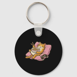 Gamer Kat Ramen Kawaii Gamen Japanse Vrouwen Meisj Sleutelhanger