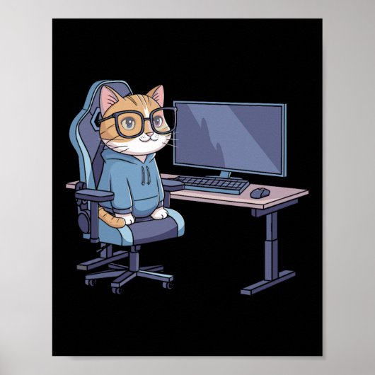 Gamer Kat Squad Grappige Meme 1  Poster (Voorkant)