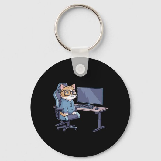Gamer Kat Squad Grappige Meme 1  Sleutelhanger (Voorkant)