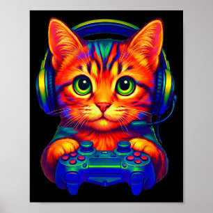 Gamer Kat Video Games Jongens Tiener Mannen Meisje Poster