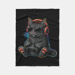 Gamer Kat Videogames Jongens Tiener Mannen Meisjes Fleece Deken