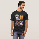 Gamer Katten Pew Pew Pew Videospel Aan Niet Storen T-shirt (Voorkant volledig)
