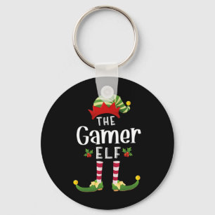 Gamer Kerst Elf Bijpassende Pyjama Kerstfeest Sleutelhanger