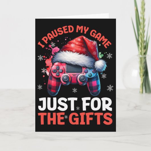 Gamer Kerst Gaming Xmas Videogames Jongens Chris Kaart (Voorkant)