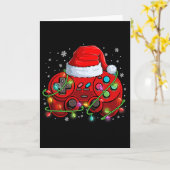 Gamer Kerst Videospel Sint Hoed Lichtjes Gaming Kaart (Gele Bloem)