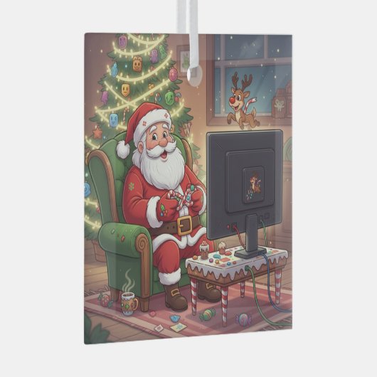 Gamer Kerstman Ornament (Voorkant Rechts)