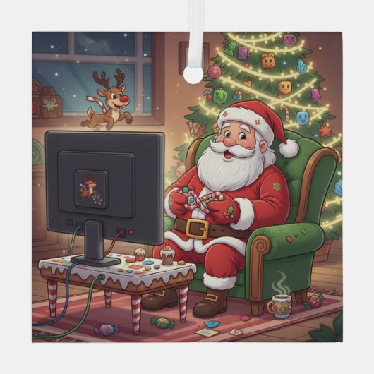 Gamer Kerstman Ornament (Achterkant)