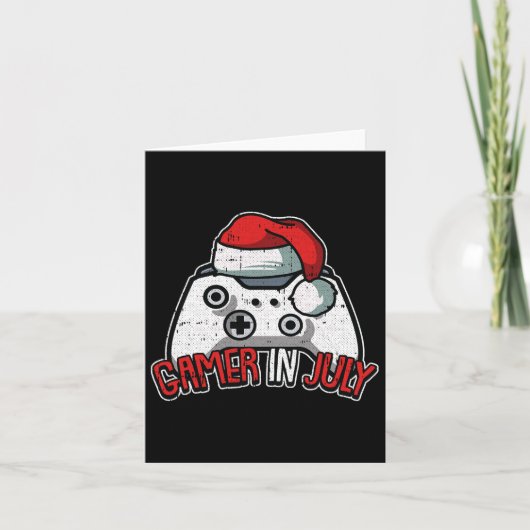 Gamer Kerstmis In Juli Gamen Videospel-controller Kaart (Voorkant)