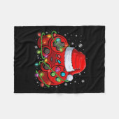 Gamer Kerstmis Videogame Santa Hat Lights Gaming Fleece Deken (Voorkant (Horizontaal))