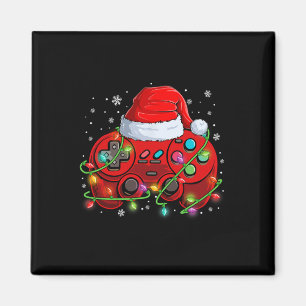 Gamer Kerstmis Videogame Santa Hat Lights Gaming Magneet