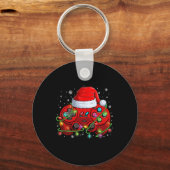 Gamer Kerstmis Videogame Santa Hat Lights Gaming Sleutelhanger (Voorkant)