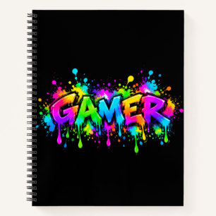 Gamer Kleurrijk Graffiti Gaming Notitieboek Journa