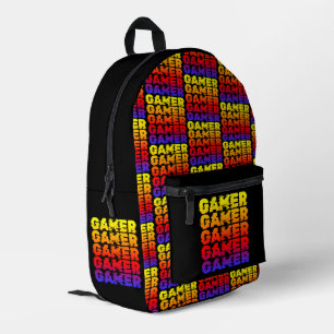 Gamer Kleurrijke Typografie Gaming Bedrukte Rugzak